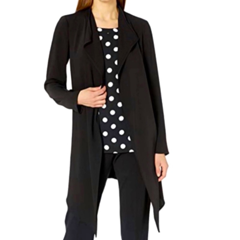 Anne Klein Draped/Asymmetrical Open Front Jacket